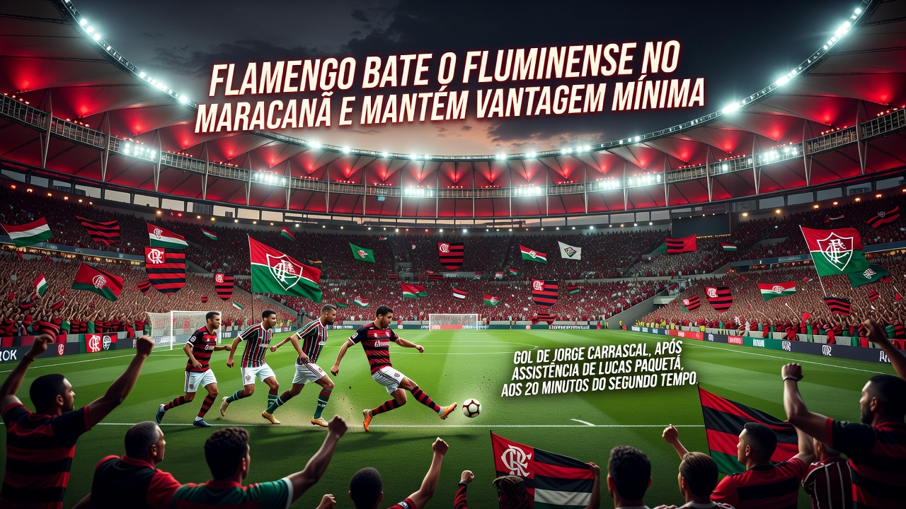 Flamengo bate o Fluminense no Maracanã e mantém vantagem mínima